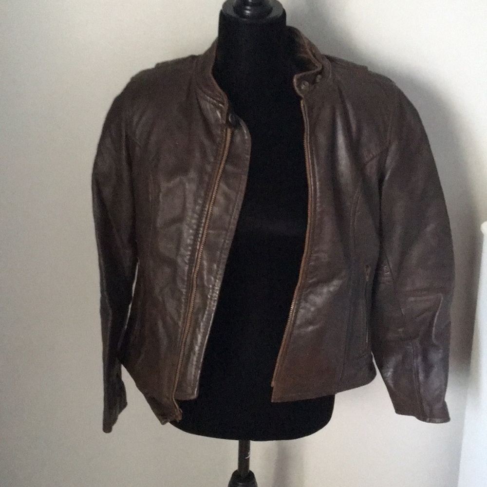 Brown leather jacket